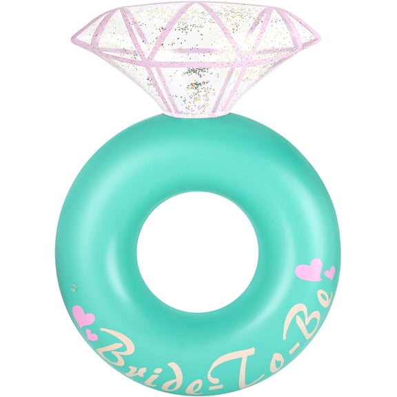 HeySplash Pool Floats for Adults, Inflatable Diamond Ring Pool Float, Large Engagement Ring Floatie for Bachelorette Party, Swim Tube River Lake Wedding Bride Stagette Decor Fun Toy Raft,Green