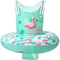 thumbnail image 1 of HeySplash Swim Vest for Age 3-6, Swim Trainer Vests with Adjustable Strap for Boys Girls 29-55lbs, Children Swimsuit, Floating Tube for Beginner,Green Leaves + Pink Flamingo, 1 of 7