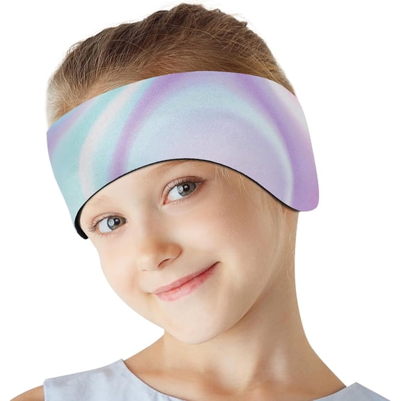 HeySplash Swimming Headband, Swimming Earplugs Ear Band Swimmer Ear Protection Kids Ear Plugs, Elastic Neoprene Ear Guard and Hair Guard,Keep Water Out and Hold Earplugs in,M,Purple Tie-dye