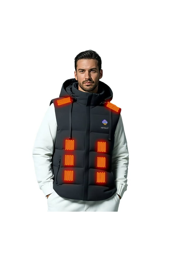 Mens Heated Vest - Lightweight Adjustable (S-3XL), USB Powered 6 Heat Settings，Machine Washable Winter Gear(Battery Pack Not Included)
