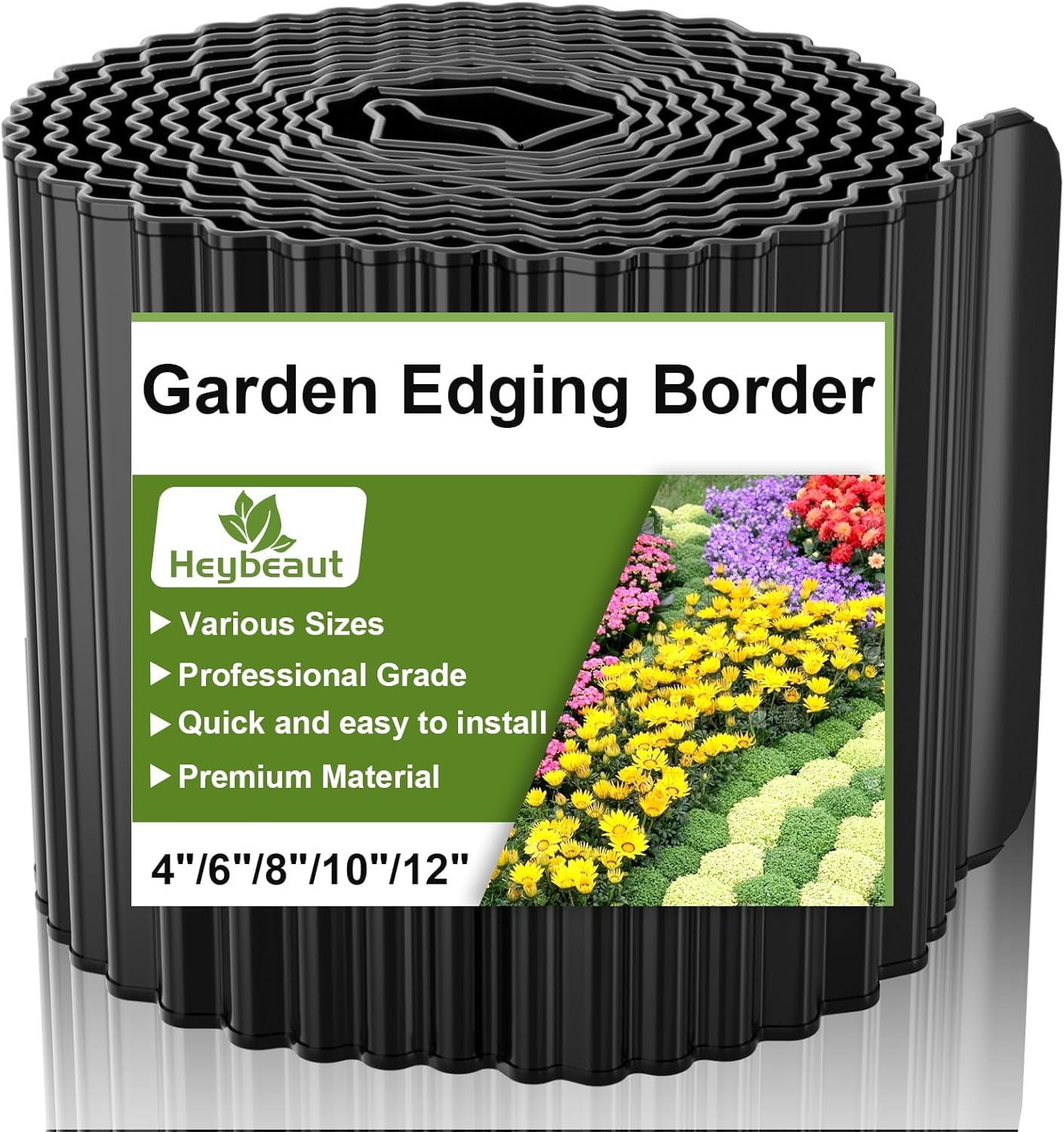 Heybeaut Corrugated Metal Garden Edging 10"x40' Galvanized Steel