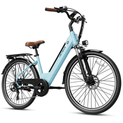 Heybike Electric Bike for Adults, 500W City Cruiser Ebike with 36V 13AH Built-in Battery, 26 Step-thru Electric Commuter Bike for Woman, Front Suspension, 7-Speed Bicycles UL2849