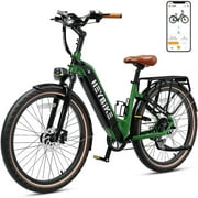 Heybike Cityrun Electric Bike, 500W City Cruiser Ebike with 48V 15Ah Removable Battery, Step-Thru Electric Bicycle with APP Control, 26" Commuter Electric Bike for Adults, Shimano 7-Speed