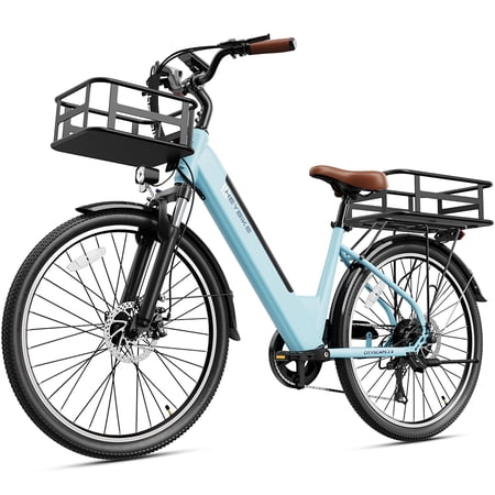 Heybike Cityscape 2.0 Electric Bike for Adults with 500W Motor, 36V 13AH Removable Battery Ebike, 26" Electric City Commuter Bike for Woman, 7-Speed and Front Suspension Bicycles UL2849