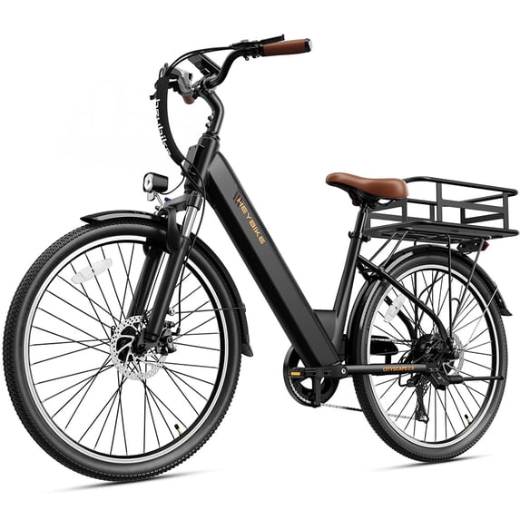 Heybike Cityscape 2.0 Electric Bike for Adults with 500W Motor, 36V 13AH Removable Battery Ebike, 26" Electric City Commuter Bike for Woman, 7-Speed and Front Suspension Bicycles UL2849