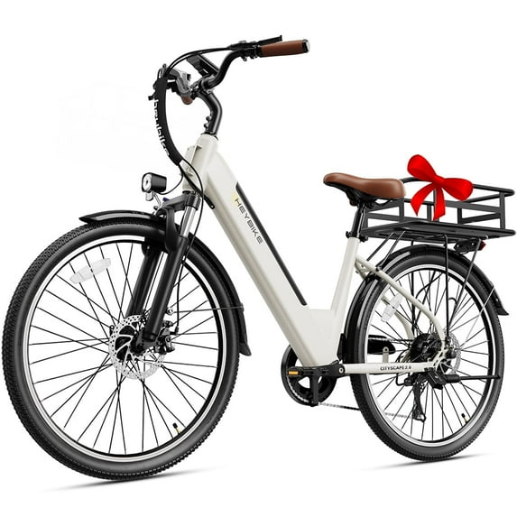 Heybike Cityscape 2.0 Electric Bike for Adults with 1000W Peak Motor, 36V 13AH Removable Battery Ebike, 26" Electric City Commuter Bike for Woman, 7-Speed Bicycles UL2849