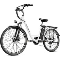Heybike Cityscape Electric Bike 350W Electric City Cruiser Bicycle Up to 40 Miles with Removable Battery, 26" Electric Commuter Bike for Adults, 7-Speed and Dual Shock Absorber Ebike