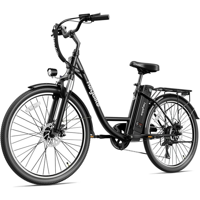 Heybike Cityscape Electric Bike 350W Electric City Cruiser Bicycle Up to 40 Miles with Removable Battery, 26" Electric Commuter Bike for Adults, 7-Speed and Dual Shock Absorber Ebike