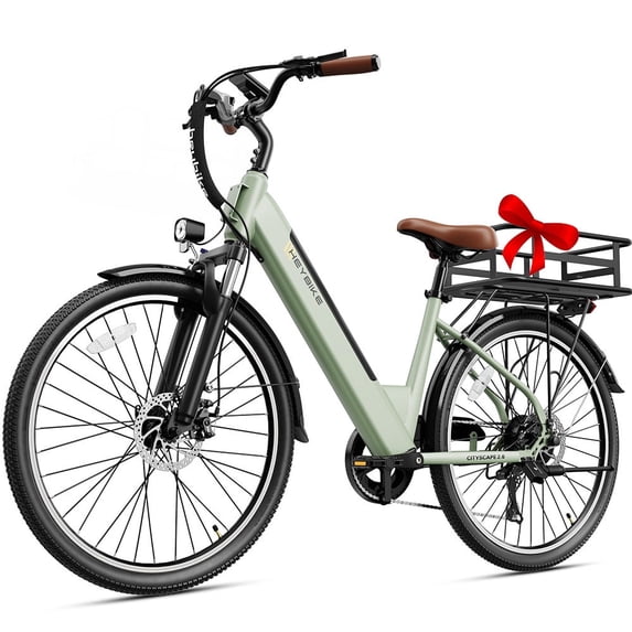 Heybike Cityscape 2.0 Electric Bike for Adults with 500W Peak Motor, 36V 13AH Removable Battery Ebike, 26" Electric City Commuter Bike for Woman, 7-Speed Bicycles UL2849