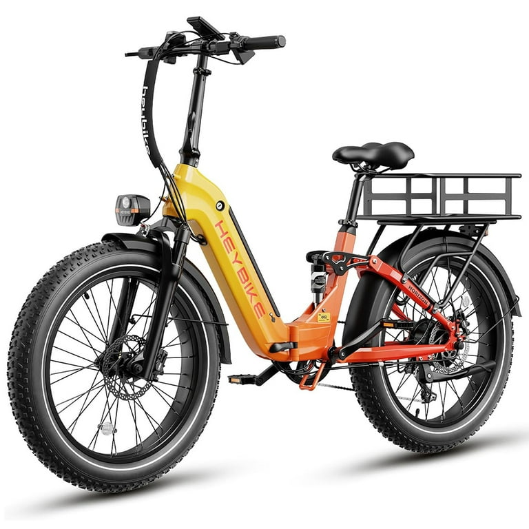 Heybike Horizon Electric Bike for Adults, 750W Foldable Electric Bicycle  with 48V 14.4AH Removable Battery, 24 x 4.0 Fat Tire Step-Thru Folding