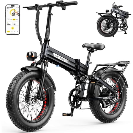 Heybike Mars 3.0 Electric Bike for Adults, 1400W Peak Motor Foldable Ebike with 48V 13AH Removable Battery, 20" Fat Tire Electric Bicycles, Up to 30+MPH & NFC Unlock, UL2849