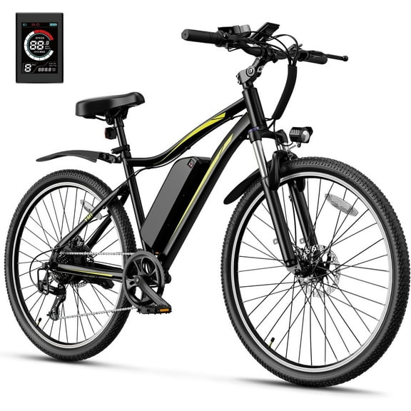 Heybike 27.5'' Electric Bike for Adults, 1200W Peak Brushless Motor, 480WH Removable Battery Electric Mountain Bike, Shimano 7-Speed and Front Fork Suspension UL2849