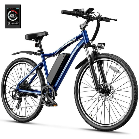 Heybike 27.5'' Electric Bike for Adults, 1200W Peak Brushless Motor, 480WH Removable Battery Electric Mountain Bike, Shimano 7-Speed and Front Fork Suspension UL2849