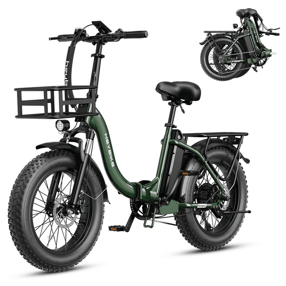 Heybike Ranger 2.0 Electric Bike for Adults, 1400W Peak Motor Foldable Ebike with 600Wh Removable Battery, 20" Fat Tire All-Terrain Electric Bicycle with Front Suspension, UL 2849