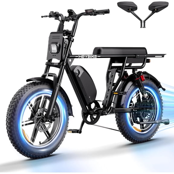 Heybike Saturn Electric Bike for Adults 20", 750W E-Mountain Bike with Speedometer, 52V 18.4AH Removable Battery 50 Miles E Bicycle Class 3,UL2849