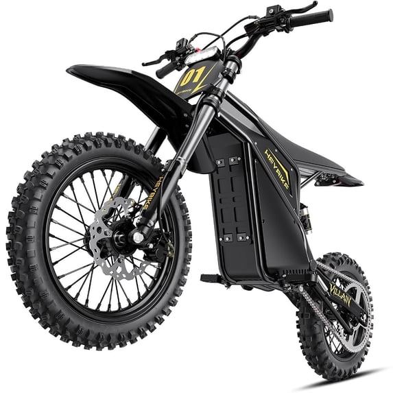 Heybike Villain 4160W Electric Dirt Bike for Adults, 52V 26AH Battery E Dirt Bike with 45 Mph Top Speed, 14"/12" Fat Tire Electric Dirt Bike Age 13+, Off-Road Only