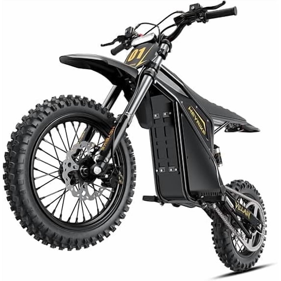 Heybike Villain Electric Dirt Bike for Adults, 52V 26AH Battery Ebike, 14"/12" Fat Tire Electric Motorcycle for Teens, UL 2849