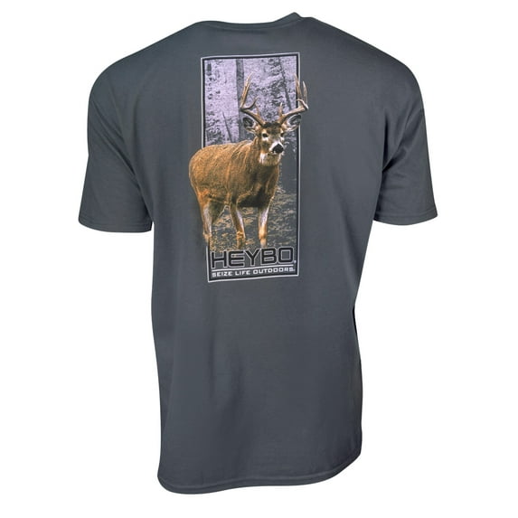 Heybo Big Buck Adult Short Sleeve T-Shirt (XL,Charcoal)