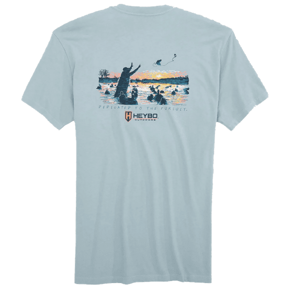Heybo Outdoors Duck Decoy Sunset Dedicated To The Pursuit Comfortable and Stylish Unisex T-Shirt Short Sleeve Tee-3XL