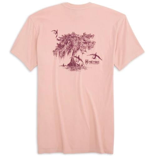 Heybo Outdoors Duck Over A Cyrpress Tree Comfortable and Stylish Unisex T-Shirt Short Sleeve Tee-Large