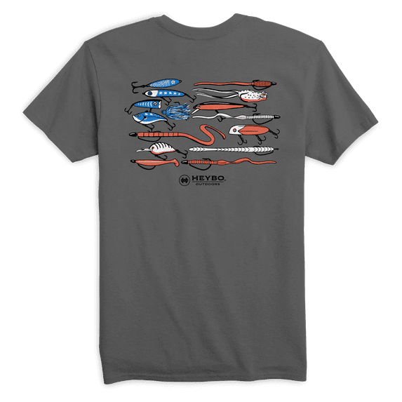 Heybo Outdoors Fishing America Lures Dedicated To The Pursuit Comfortable and Stylish Unisex T-Shirt Short Sleeve Tee-3XL