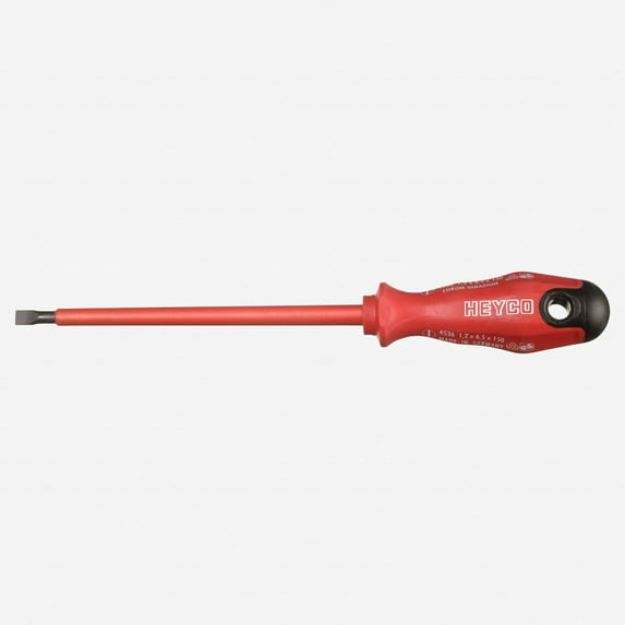 Heyco Insulated VDE Slotted Screwdriver with 2K Handle, 4.0mm