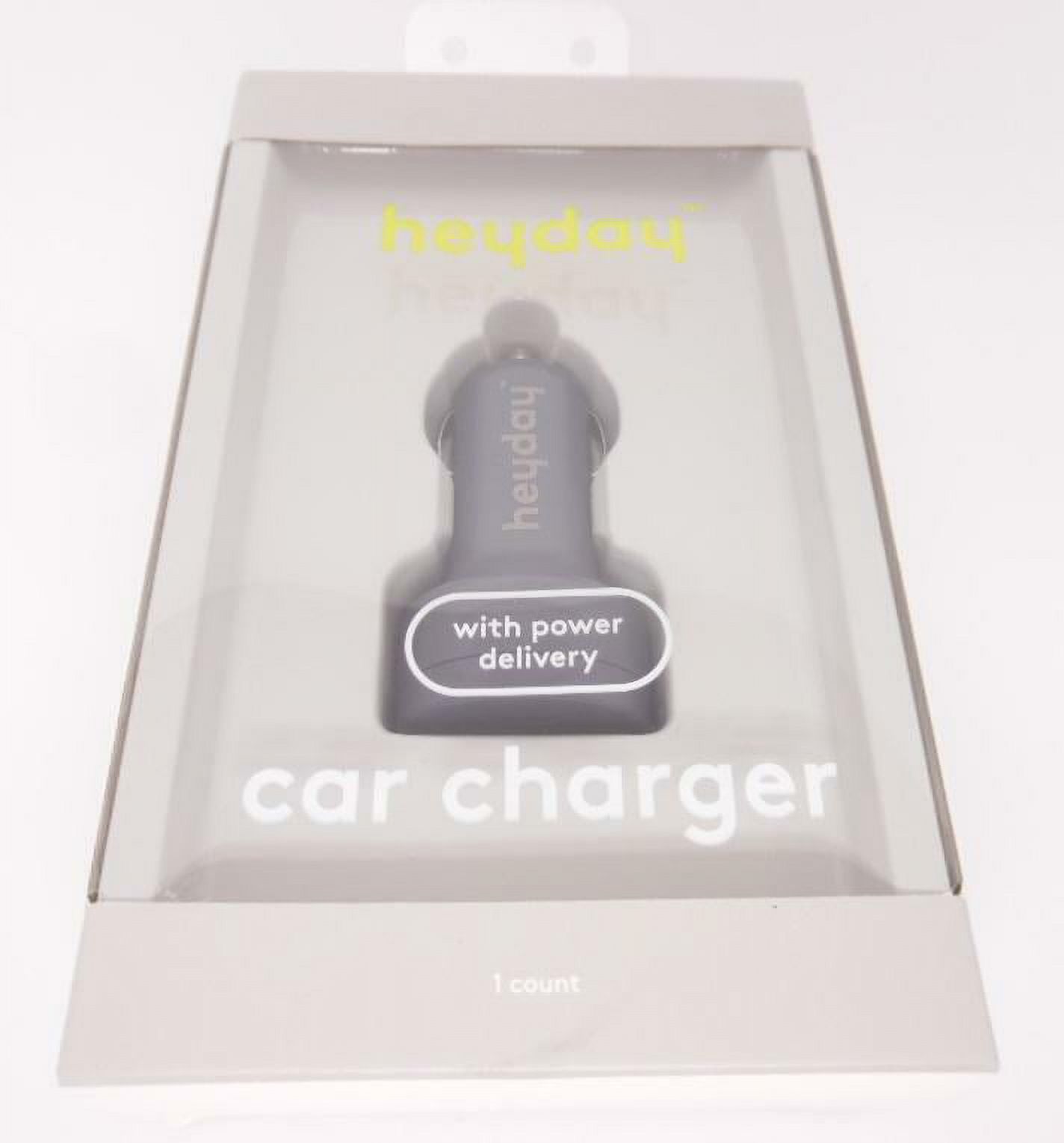 Heyday Dual USBA/USBC 25w Car Charger w/Power Delivery for iPhone