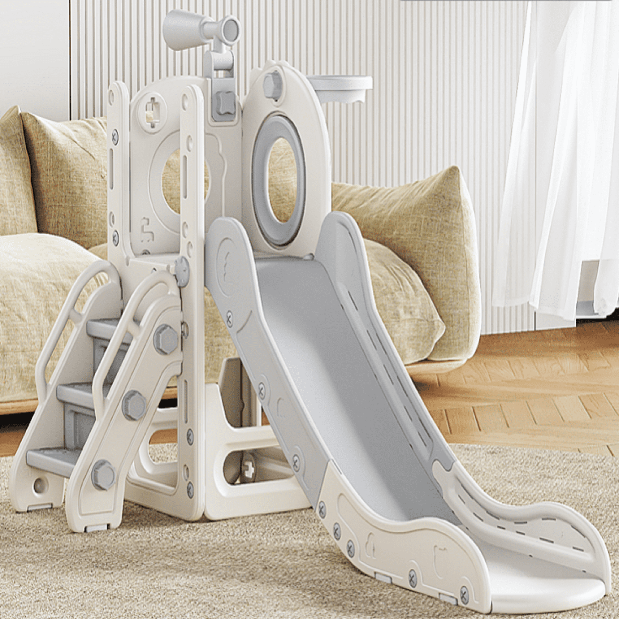 Heyday Toddler Slide, 6 in 1 Indoor Foldable Kids Slide for Toddlers Age 1-3  Baby Climber Playset Playground Toy