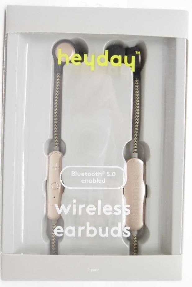 Heyday Wireless Bluetooth 5.0 Enabled Earbuds Black/Gold