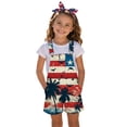 thumbnail image 1 of Heydday American Flag Overalls Girls 4th Of July Outfit Usa Patriotic Rompers Red White And Bule Jumpsuit Kids Coveralls, 1 of 4