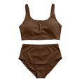 thumbnail image 1 of Heydday Plus Size 2 Piece Swimsuit - Womens High Waisted Bikini Tummy Control Bathing Suit Ribbed 2026 Swimwear (Coffee/XXXL), 1 of 5