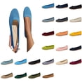 thumbnail image 1 of Heydday Women Round Toe Knit Mesh Ballet Flats, On Breathable Lightweight Cushioned Walking Shoes, Wide Fit Casual Work Travel Wedding Daily Dressy Flat Shoes(Blue/35), 1 of 10