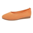thumbnail image 1 of Heydday Women Round Toe Knit Mesh Ballet Flats, On Breathable Lightweight Cushioned Walking Shoes, Wide Fit Casual Work Travel Wedding Daily Dressy Flat Shoes(Orange/42), 1 of 9