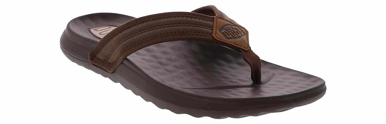 Hey Dude Mens Myers Flip Classic Brown Brown Size 9 NEW HEYDUDE Myers Classic Flip Flop - Men main image 4