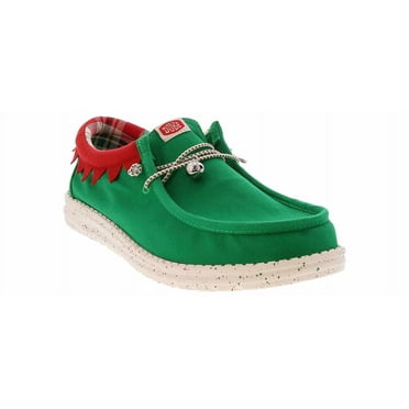Hey Dude Holiday Elf 42689-3XX Mens US 13 Green Red Slip On Casual Shoes ZPO2753