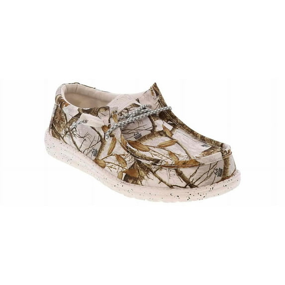 HEYDUDE Men’s Wally Realtree Edge Slip-On Shoes, White/Camo, Size 10
