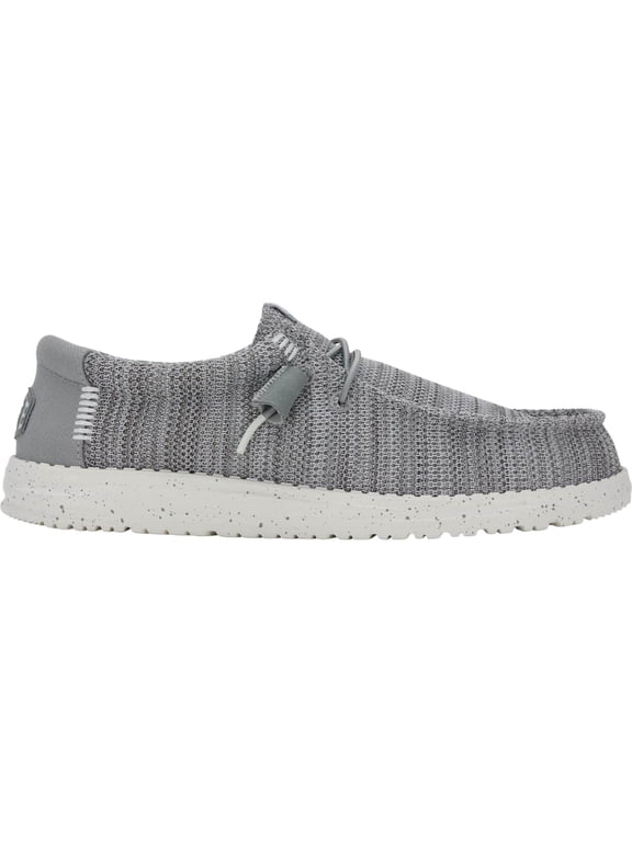 Men Wally Stretch Sox Wide Lace-Up Moccasins Gray, 12