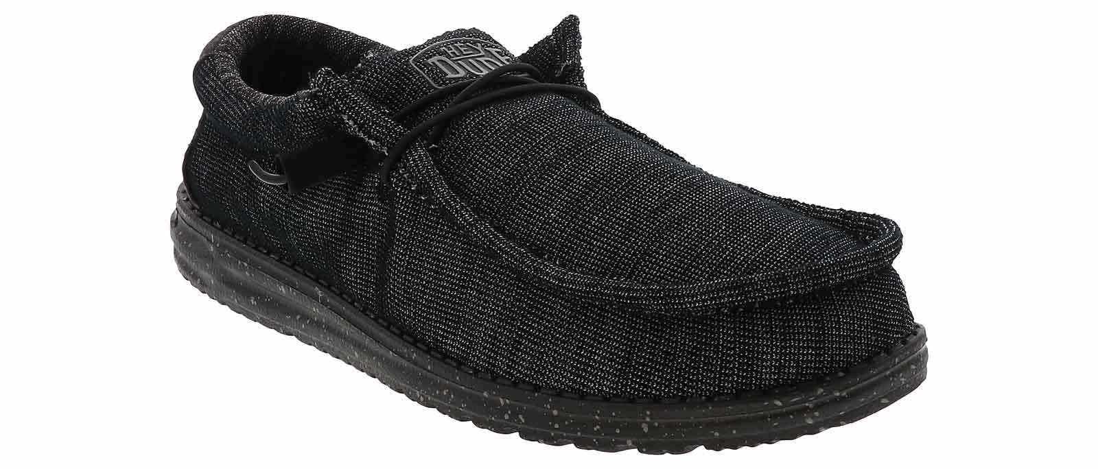 Hey Dude Wally Stretch Midnight Bunker Men Size 19 Black Heydude Wally Stretch Poly Midnight Bunker Casual Shoe  main image 3