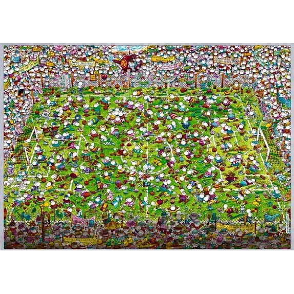 Heye Crazy World Cup 4000 Piece By Artist Guillermo Mordillo Sports & Leisure Large Piece Count Jigsaw Puzzle
