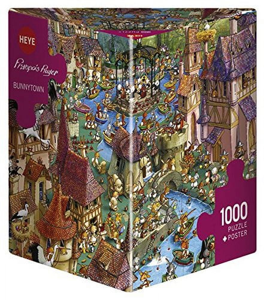 Puzzle 1000 Pezzi Heye "Romantic Town" Notte Illuminata Al Buio - Cartone Riciclato 50x70cm