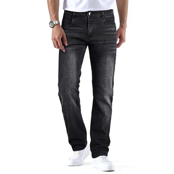 GINGTTO Men's Jeans Relaxed Fit Straight Light Wash Stretch Denim Casual Comfort Pants