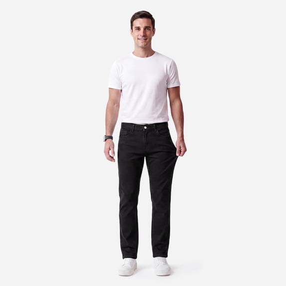 GINGTTO Men's Black Slim Fit Jeans - Stretch Skinny Denim Pants for Casual & Daily Wear