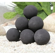Heyfurni 10pcs Ceramic Fire Balls,Round Fire Stones Set for Indoor and Outdoor Gas,Propane Fireplace Fire Bowl, Fire Pit Accessories,3 inch, Black