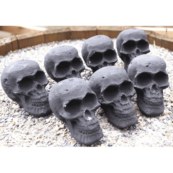 heyFurni Firepit Skull Fire 6.80inch Ventless Propane Gel-Ethanol Gas Logs