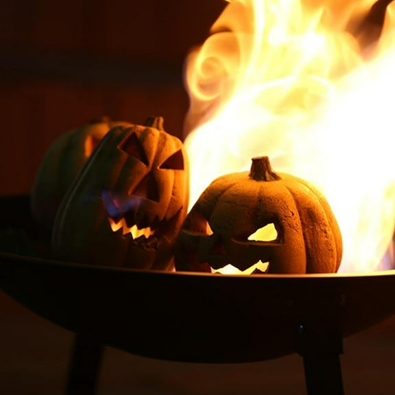 HeyFurni Pumpkin 7in Ceramic Fire Log, Fireproof, Gas Logs
