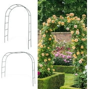 Heyfurni Sturdy Metal Archway, Black 7.9ft Garden Arch Arbors, Trellis for Climbing Plants Outdoor 6-8ft, Two Way Assemble Decoration Metal Arch