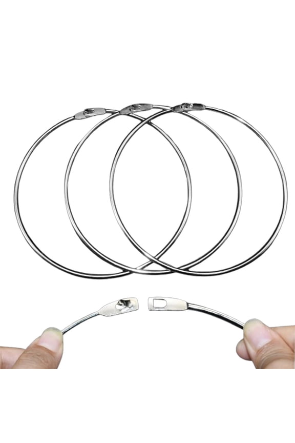 3Pcs Metal Plated Steel Iron Wrench Organizer 4.5 Inch Steel Book Rings for Index Cards Heavy Duty Key Ring Loop Holder for Key DIY Craft Supplies