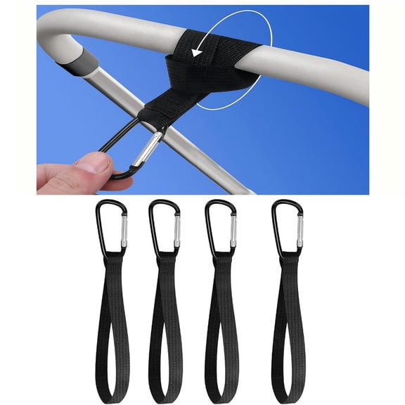 Heyingu 4Pcs Heavy Duty Stroller Hooks Universal Clips for Bags Carabiner Clips Universal Fit for Strollers Bikes Shopping Carts Wheelchairs