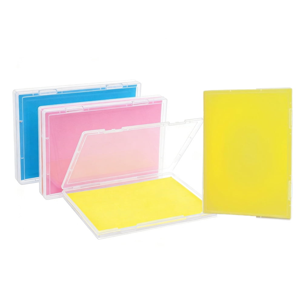 Heyingu 4Pcs Plastic File Storage Box 8X10 Inches Clear Scrapbook Paper Storag with Snap-Tight Latch Photo Organizer for Protecting Photos Crafts Office Supplies