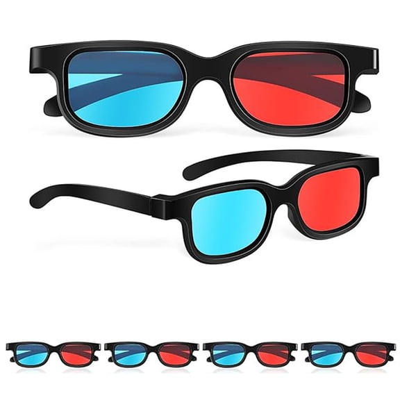 Heyingu 4Pcs Red-Blue Lens 3D Viewing Glasses Plastic 3D Style Glasses for 3D Movies Games Accessories Light Simple Design 3D Glasses DVD Game Glass